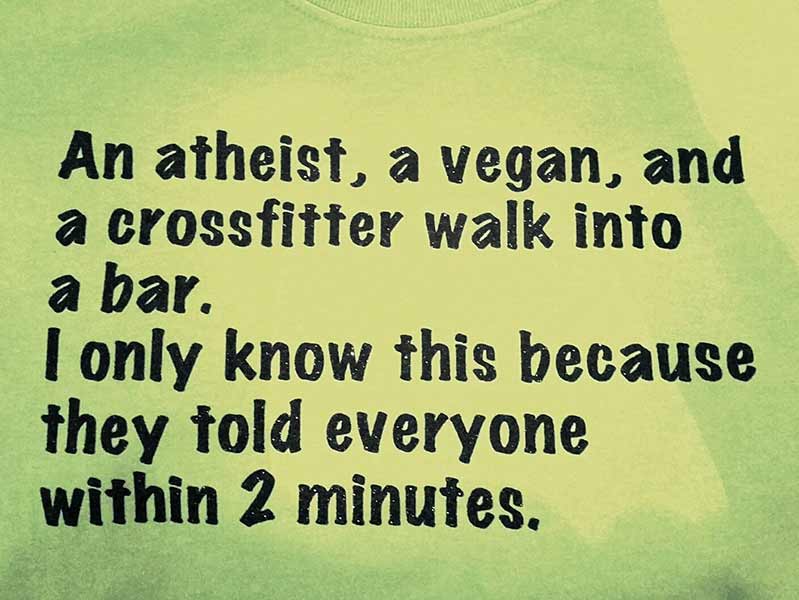Unity principle crossfit atheism veganism