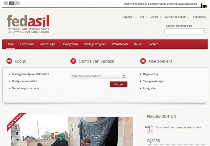 Homepage Fedasil